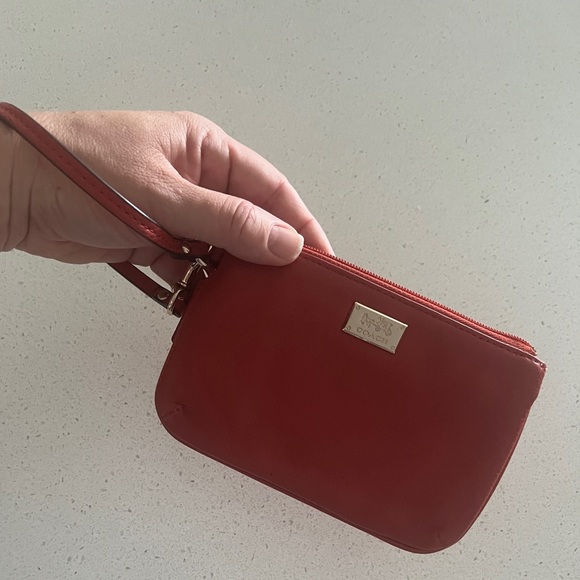 Coach wristlet, bright orange/red - Picture 2 of 6